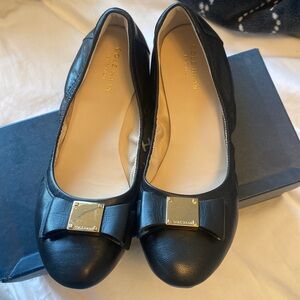 Cole Haan Black leather Tali Bow ballet shoes